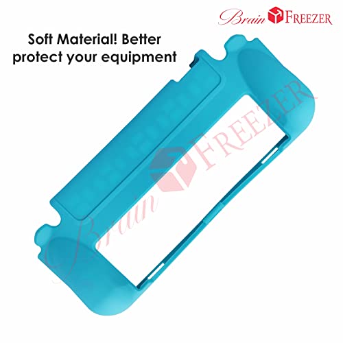 Image of Brain Freezer Protective Clear Cover with TPU Grip Compatible with Nintendo New Switch OLED 7 Inch Console and Joy-Con Controller (2021), Blue (Device not Included)