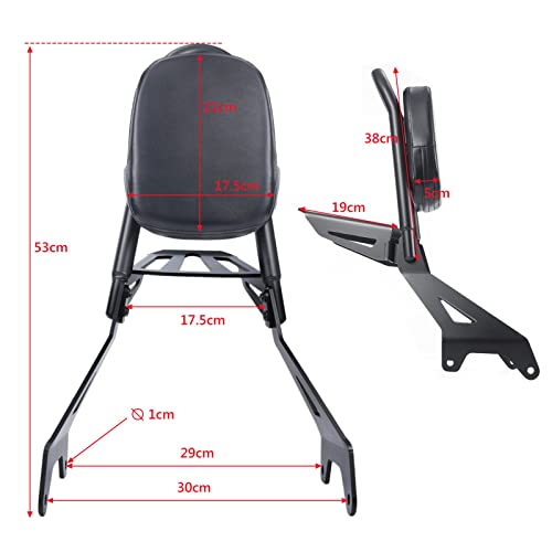 Bravema Motorcycle Rear Sissy Bar Backrest With Luggage Rack, Detachable Backrest Passenger Seat Fit For Yamaha Bolt Xv950 Xvs950 2013-2019 #TOP6