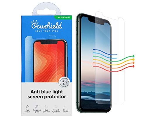 Anti-Blaulicht-Displayschutzfolie für iPhone 12 Mini 5,4 Zoll (13,7 cm), schützt Ihre Augen für besseren Schlaf.