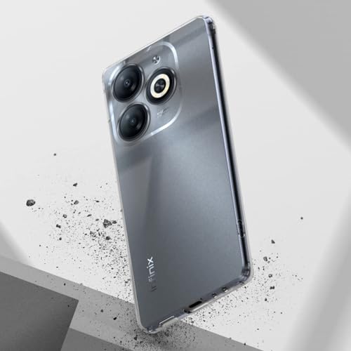 Image of Fashionury Shockproof Crystal Clear Back Cover Case for Infinix Smart 8 HD | Raised Bumps for Camera & Screen Protection | Transparent Back Cover Case for Infinix Smart 8 HD