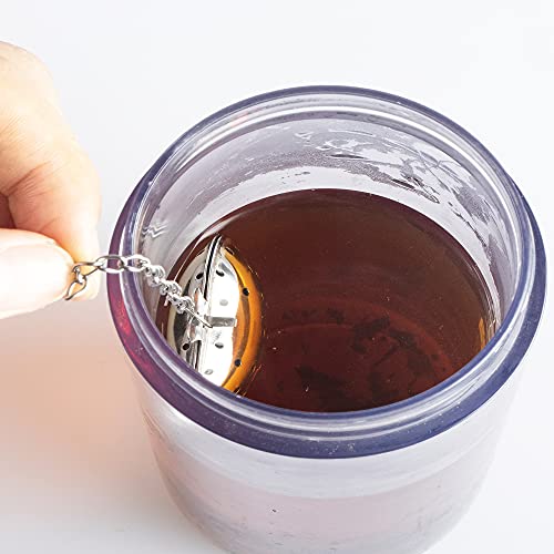 Veiren 10 Pieces Stainless Steel Tea Strainers Heart Shaped Tea Infuser Ball With Chain Hook Fine Holes Tea Interval Diffuser Manual Closed Loose Tea Leaf Spice Herbal Filter Portable Tea Accessories #TOP5