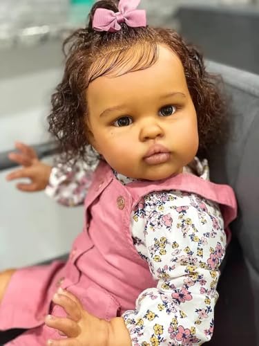 Muñeca Reborn Bebé Silicone 22 pulg Niña Realista miniatura 2