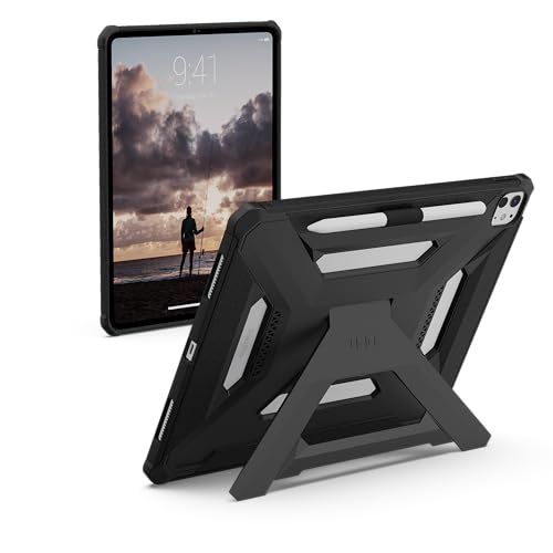 Image of Urban Armor Gear UAG Designed for iPad Pro 13 inch Case (8th /7th Gen, M5 /M4) (A3360, A3361, A3362) Scout Plus Rugged Transparent Protective Cover with Kickstand and Pencil Holder - Black