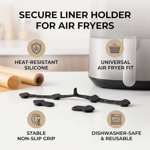 Clip de silicona para freidora Fdit, 3 piezas, abrazadera resistente al calor para cesta de freidora profunda, pinzas largas y cortas para estabilización de ingredientes, reutilizable para cocina doméstica y restaurante (Negro) miniatura 4