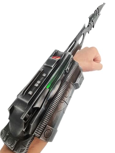 Predator Gauntlet Wrist Blades Forearm with Led Lights Gauntlet Inspired from Jungle Predator with extendable Blades Finished and Hand Painted Realistic (Bigger Than 28.5 cm)