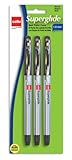 Cello Advanced Ink 1.0mm Ball Point Pens, Black, 3 Pack (Superglide 3 ct Black)