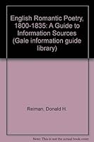 English Romantic Poetry, 1800-1835: A Guide to Information Sources 081031231X Book Cover