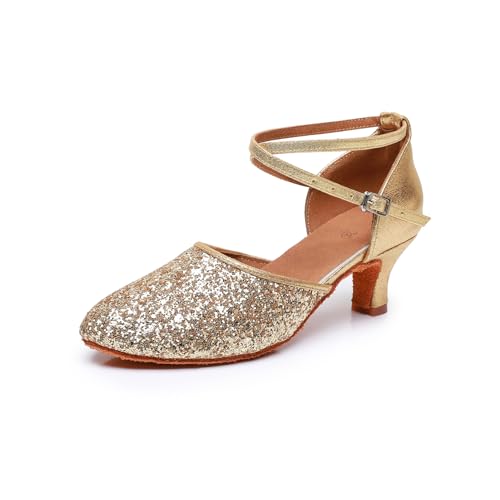 Rosefinch Women's Professional Latin Dance Shoes Satin Salsa Ballroom Wedding Dancing Shoes