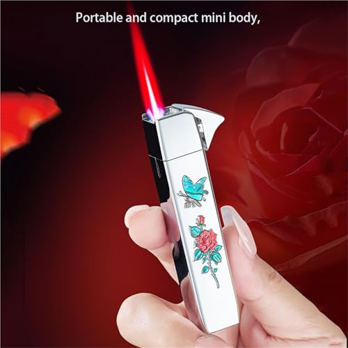 Encendedor de butano recargable con llama ajustable para velas y cigarrillos 4