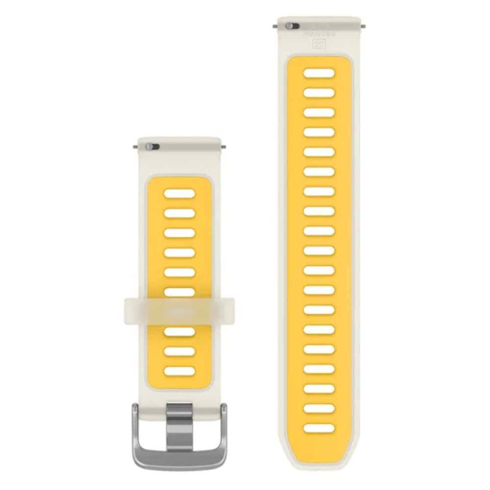 Garmin Schnellverschlussbänder (20 mm), durchscheinender Knochen/Mango mit silberfarbenen Beschlägen – 010-11251-AS