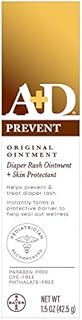 A+D Original Diaper Rash Ointment, Baby Skin Protectant With Lanolin and Petrolatum, Seals Out Wetness, Helps Prevent Diaper Rash, 1.5 Ounce Tube, Packaging May Vary