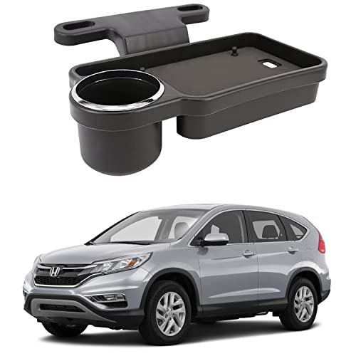 Image of Oshotto (FT-04) Foldable Car Auto Headrest Rear Back Seat Table Drink Food Cup Tray Holder Compatible with Honda CRV - Black