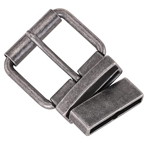 Boucle de ceinture réversible 40 mm vintage silver pour cuir de 4 cm