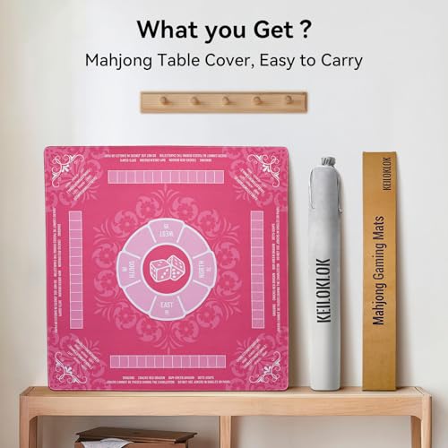 KEILOKLOK Mahjong Mat for Table, 32.4x32.4 Inch American Mahjong Mat with Non-Slip Noise Reduction for Poker, Card, Board & Tile Games, Dominoes, Ships Rolled No Creases Mahjong Gifts — view 6