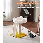 Cat Tree, Cloud Cat Tower with Soft Bed, Cat Scratching Post & Pad with Larger Perch for Window Viewing, Small Cat Tree with Cute Toys, Bonus Catnip - Image 2
