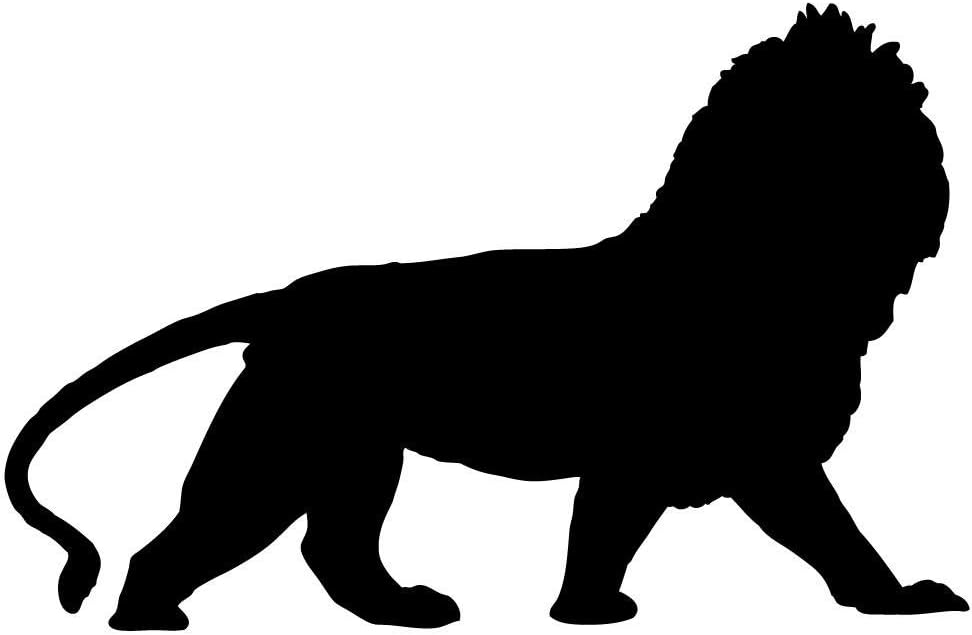 Animal Silhouette Male Lion Style - Black Wall Decal - 42 Inches W x 28 Inches H - Peel and Stick Removable Graphic