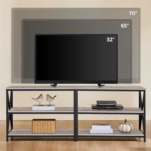 Yaheetech TV Stand for TVs up to 65 Inch, TV Unit with Open Storage Shelves, TV Cabinet for Living Room, Bedroom, Length 140 cm - Image 6