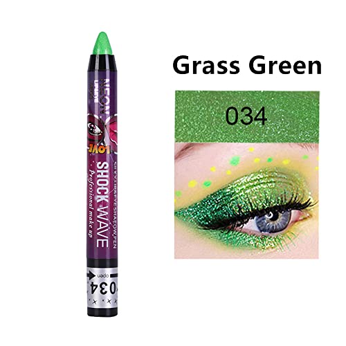 Go Ho 2Pcs Green Eyeshadow Sticks,Shimmer Eye Black Ultra Pigmented Makeup Eye Shadow Powder Long Lasting Eye Shadow Pen,033 Apple Green & 034 Grass Green #TOP2