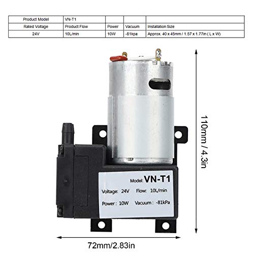 Mini DC Vacuum Pump, High Vacuum Mutes Performance Air Trap Pump Industrial Accessory for Pipeline Engineering (DC24V)