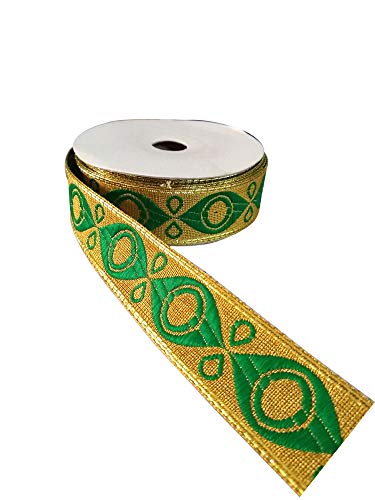 Yuktha Eternals 9 Yards Zari Lace for Decorative and Craft Work (Green)