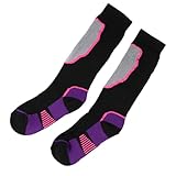 KOMBIUDA Damen Outdoor Sportsocken Schnelltrocknend Schweißableitend Warme Lange Laufsocken aus Baumwolle Atmungsaktiv für Wandern Laufen und Freizeit Gr 33 39