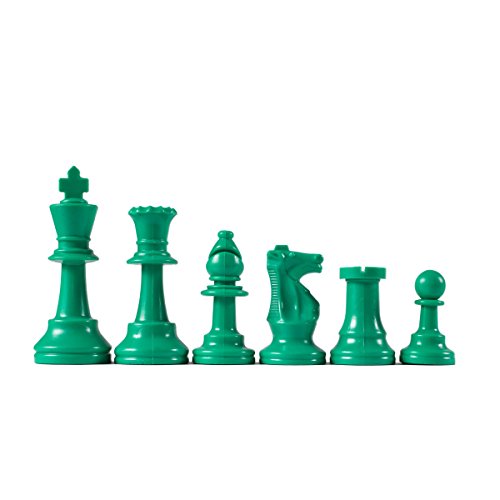Wholesale Chess Triple Weighted Staunton Colored Pieces (Green)