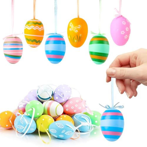 Ximey Easter Eggs, 24 Piezas Huevos Pascua, Plastic Easter Eggs Para Colgar, Huevos De Pascua Para Colgar Decorativos Multicolor Con Cinta, Para Arboles, Jardin, Decoracion Interior Y Exterior, Regalo Ximey Easter Eggs, 24 Piezas Huevos Pascua, Plastic Easter Eggs Para Colgar, Huevos De Pascua Para Colgar Decorativos Multicolor Con Cinta, Para Arboles, Jardin, Decoracion Interior Y Exterior, Regalo