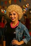 Boland Sandy Blonde Curly Wig for Adults – 80s Costume Hairpiece with Tight Curls – Fancy Dress Party Accessory for Women – One Size Fits Most – Ideal for Grease or Retro Themed Events - Image 5
