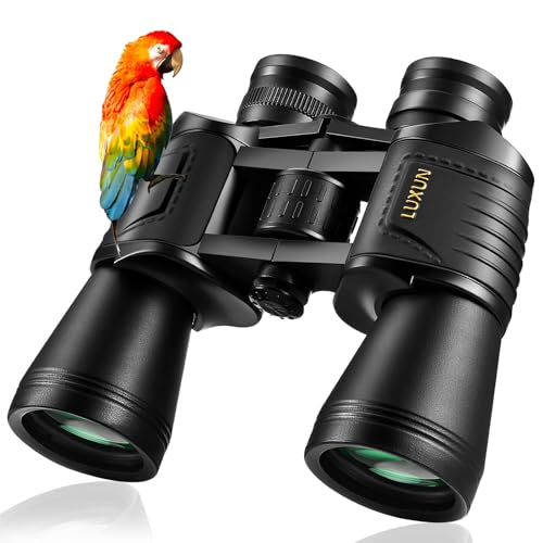 LUXUN Prismáticos compactos HD de 10 x 50 para Adultos, con visión Nocturna con Poca luz, potentes prismáticos Impermeables para Caza, observación de Aves y conciertos