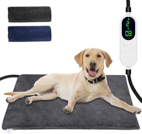 ペット用ホットカーペット ペット用ヒーター 45*70CM 12段階タイマー 9段階温度調節 猫 犬 小動物 ホットマット ヒーターマット 電気ヒーター ペット加熱パッド 水浸し防止 噛み癖対策 寒さ対策 省エネ カバー2枚付き