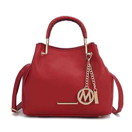 MKF Collection Bolsa feminina de couro vegano, alça superior, bolsa de mão da Mia K, Vermelho, Large