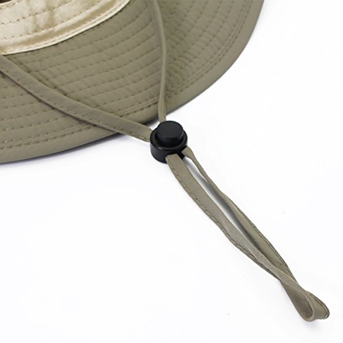 Eonpow Fishing Hats Windproof Upf50+ Uv Protection Bucket Beach Mesh Sun Hat 56-61Cm Khaki #TOP5