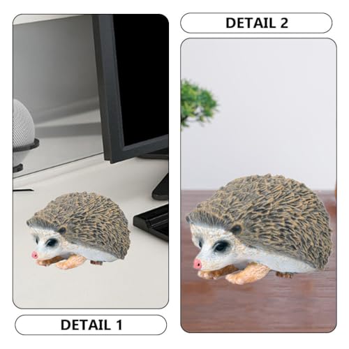 Yardwe 2Pcs Small Hedgehog Figurines Garden Hedgehog Ornament Cute Hedgehog Statue Desktop Hedgehog Model for Home Plant Pots Bonsai Decoration - Image 2