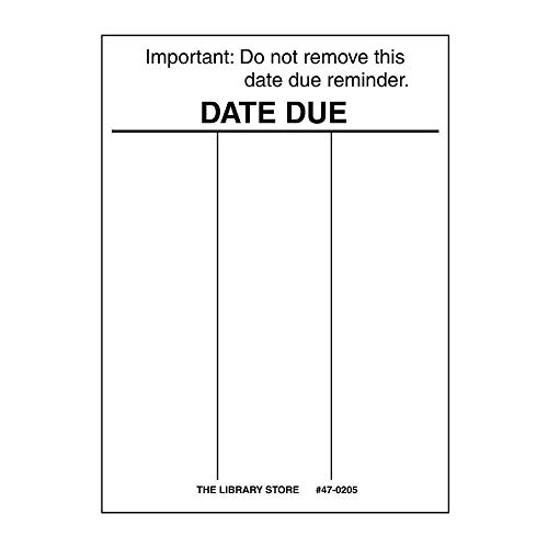 The Library Store Date Due Slips with Adhesive Strip 3 Column 4 inches H x 3 inches W White 100 per Pad