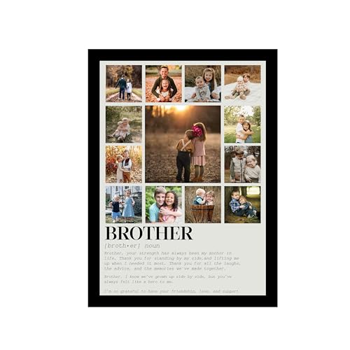 Image of Art Street Customized Brother's Gift for your Brother with 13 Pictures Collage print for Rakhi Gifts Photo Frame With Photo Upload, Birthday, Couple, Parents (9.2x12.6 Inch)