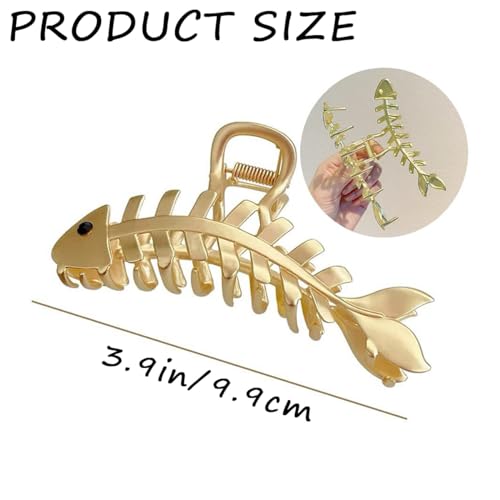 Kuuguu Hair Clip, 4 Pcs Fish Bone Shape Claw Clips thumb #1