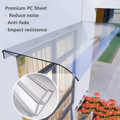 Auvent transparent en polycarbonate pour habiller la façade de maison