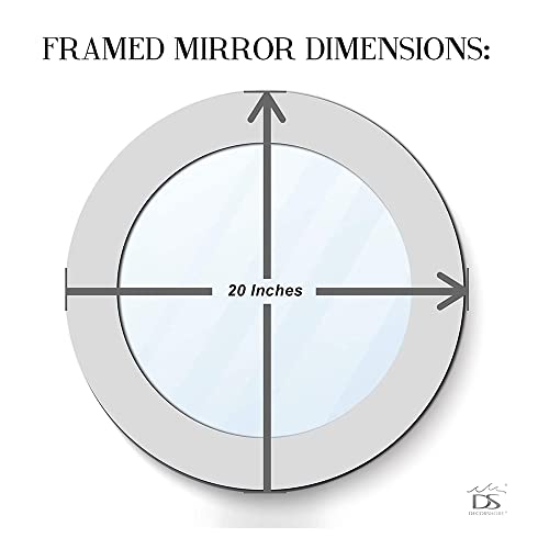 Decorshore 20" Jewel Tone Accent Mirror, Round Decorative Wall Mirror W/ Embossed Glass Mosaic Tile Frame (Silver Topaz)… #TOP5