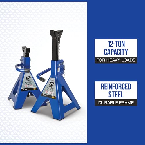 Strongway Double Locking 12-Ton Jack Stands — 24,000-Lb. Total Capacity, Pair