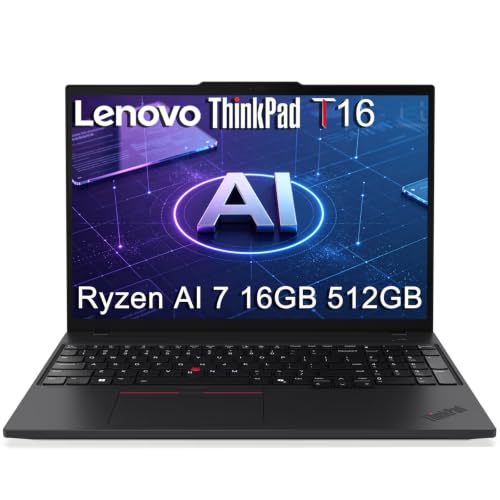 Image of Lenovo ThinkPad T16 Laptop, AMD Ryzen AI 7 PRO 350, 16GB DDR5, 512GB SSD