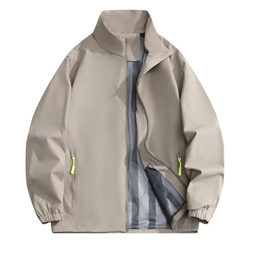 Veste d'extérieur pour femme imperméable couleur unie col montant chic