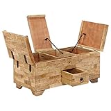 vidaXL Mangoholz Massiv Couchtisch Holztruhe Beistelltisch Kiste Truhe Tisch - 8