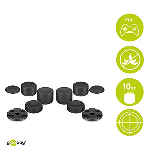 Goobay 58382 Manette PS5/PS4 Noir avec Picots – Aim Sticks et Joystick Capuchons pour PlayStation 5 et 4