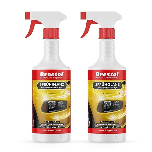 Brestol Sprühglanz 2X 750 ml gebrauchsfertig - Sprühwax mit Abperleffekt Abperl-Effekt - Lackschnellreiniger Lackreiniger Autolackreiniger Sprühreiniger