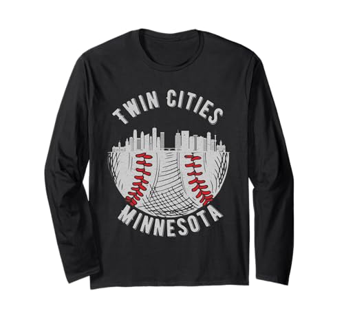 Cool Twin Cities Minnesota MN Baseball Skyline St. Paul-MPLS Long Sleeve T-Shirt