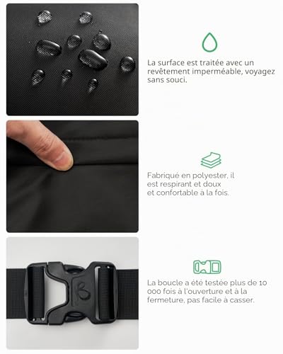 Waterfly Sac Banane Homme Femme Grand Bumbag Hipbag Randonnée Noir – vue 4