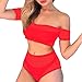 Produktbild iYmitz Frauen Bikini mit Net Mesh Push-Up Pad Damen Solide Bademode Badeanzug Damen Beachwear Set