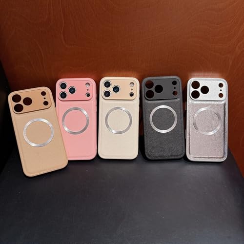 Étui iPhone 14 Pro en cuir beige avec protection magnétique - 5