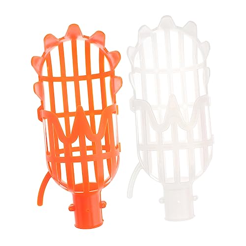 BCOATH 2Pcs Fruit Picker Baskets Orange and Heads Efficient Fruit Tool for Orchard Use No Pole Needed for Harvesting Citrus Mango and More