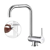 【Hochwertiges Material】: Alle Messinggusshähne haben einen Überdruck und eine Korrosionsbeständigkeit, die das Wachstum von Bakterien wirksam verhindern können. Die verchromte Oberfläche ist glänzend und verleiht Ihrer Küche Glanz. Leicht zu reinigen, nicht leicht Fingerabdrücke zu hinterlassen.